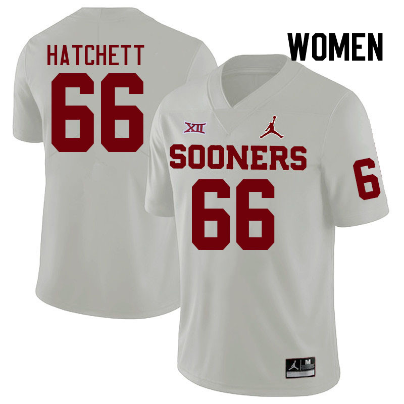 Women #66 Geirean Hatchett Oklahoma Sooners College Football Jerseys Stitched-White